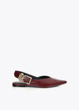 lf2605022-Leopard buckle flat shoe-Bordeaux