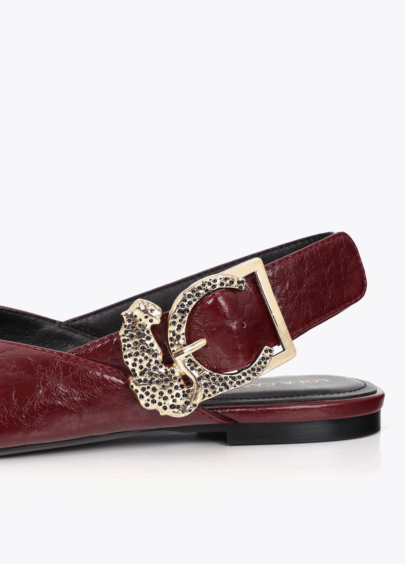 lf2605022-Leopard buckle flat shoe-Bordeaux