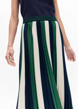 lf2608004-Tricolor pleated midi skirt-Green-Blue