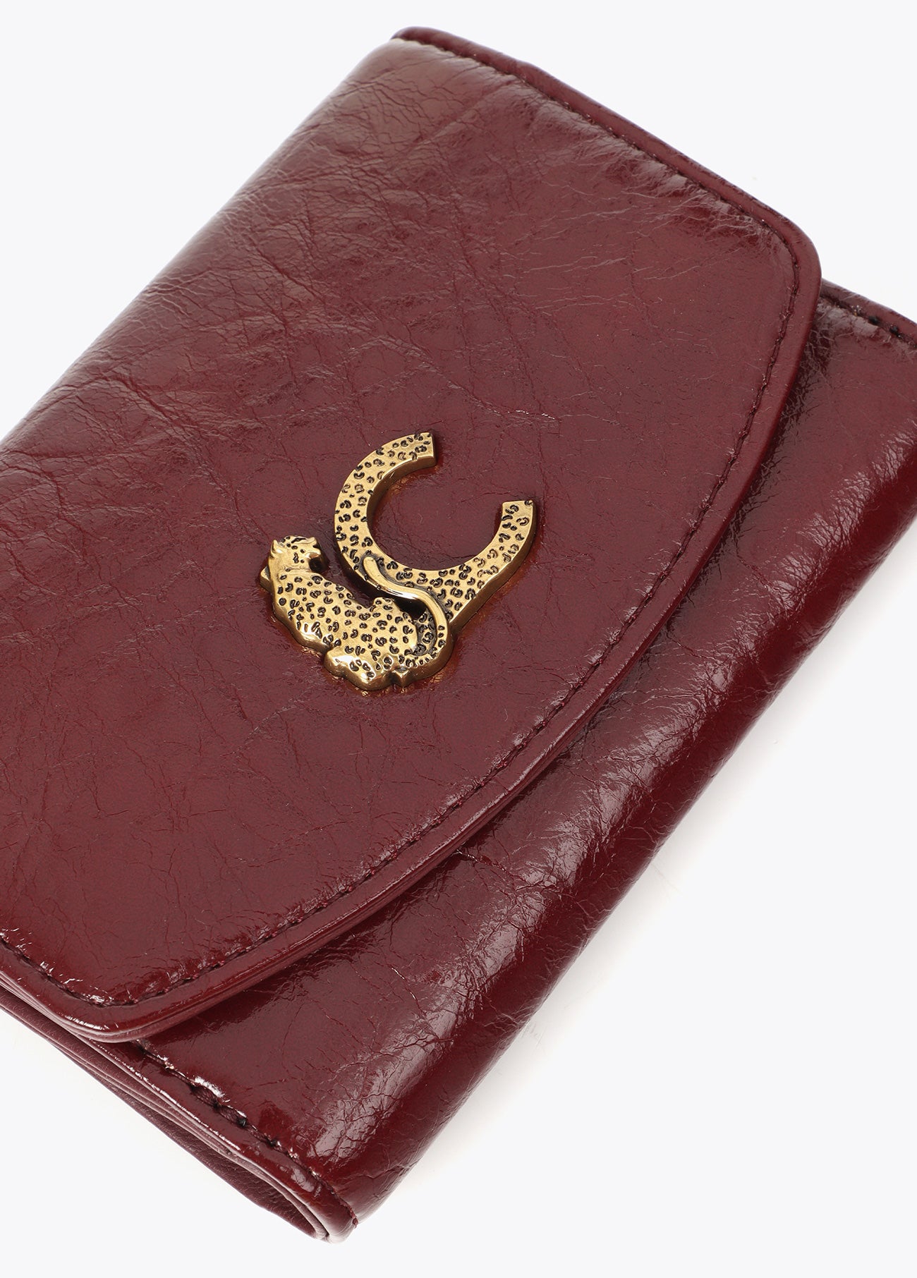 lf2612007-Crocodile effect coin purse-Bordeaux