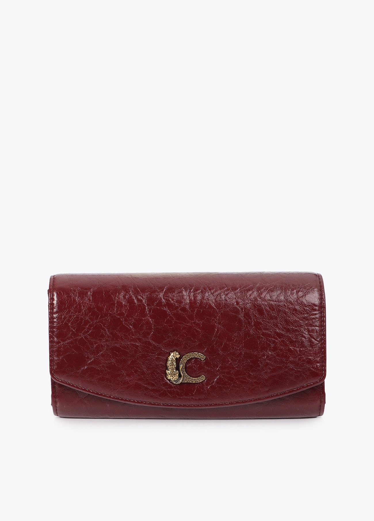 lf2612008-Crocodile effect wallet-Bordeaux