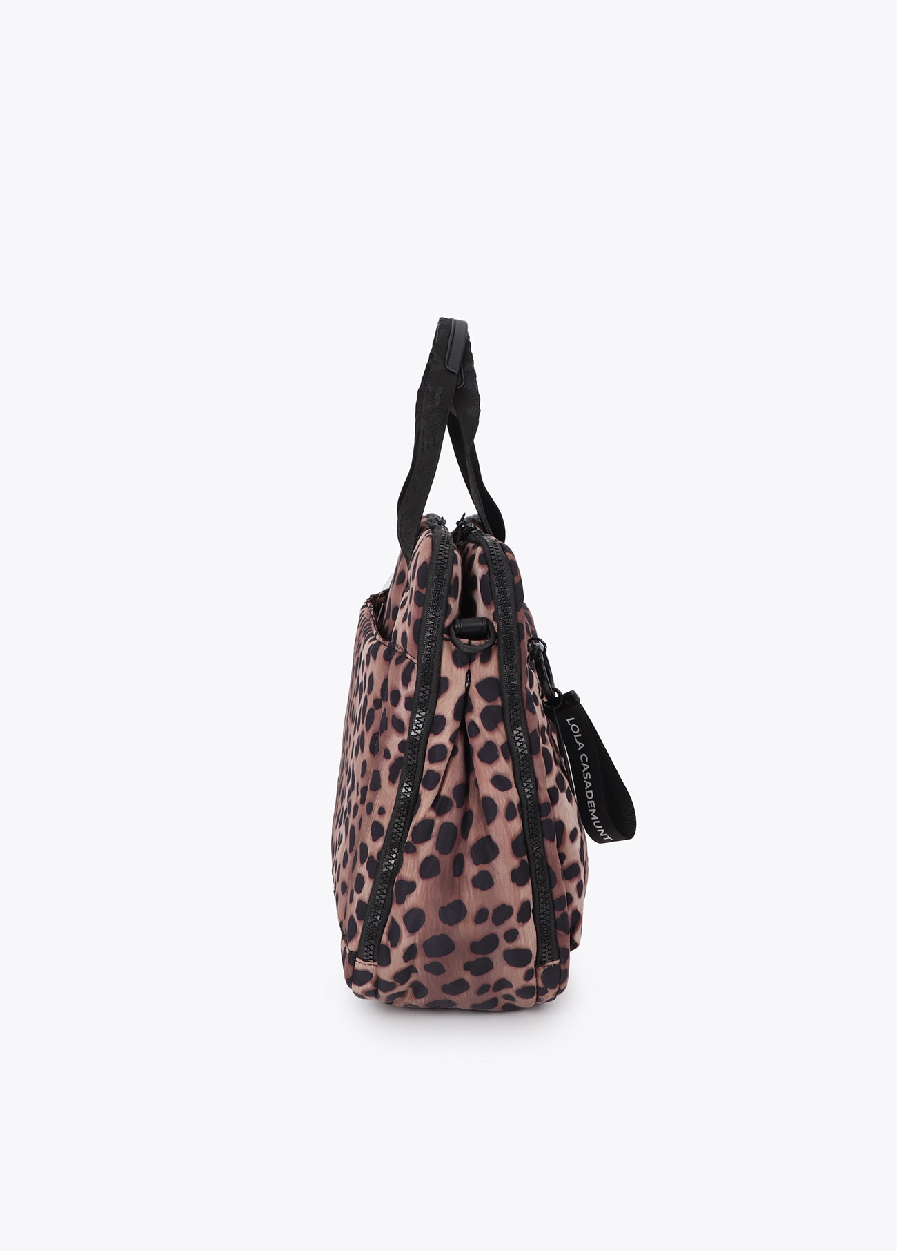 lf2612015-Nylon computer case with animal print-Brown-Black