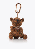 lf2613010-Woven leopard doll keychain-Black-Ecru