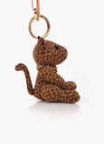 lf2613010-Woven leopard doll keychain-Black-Ecru