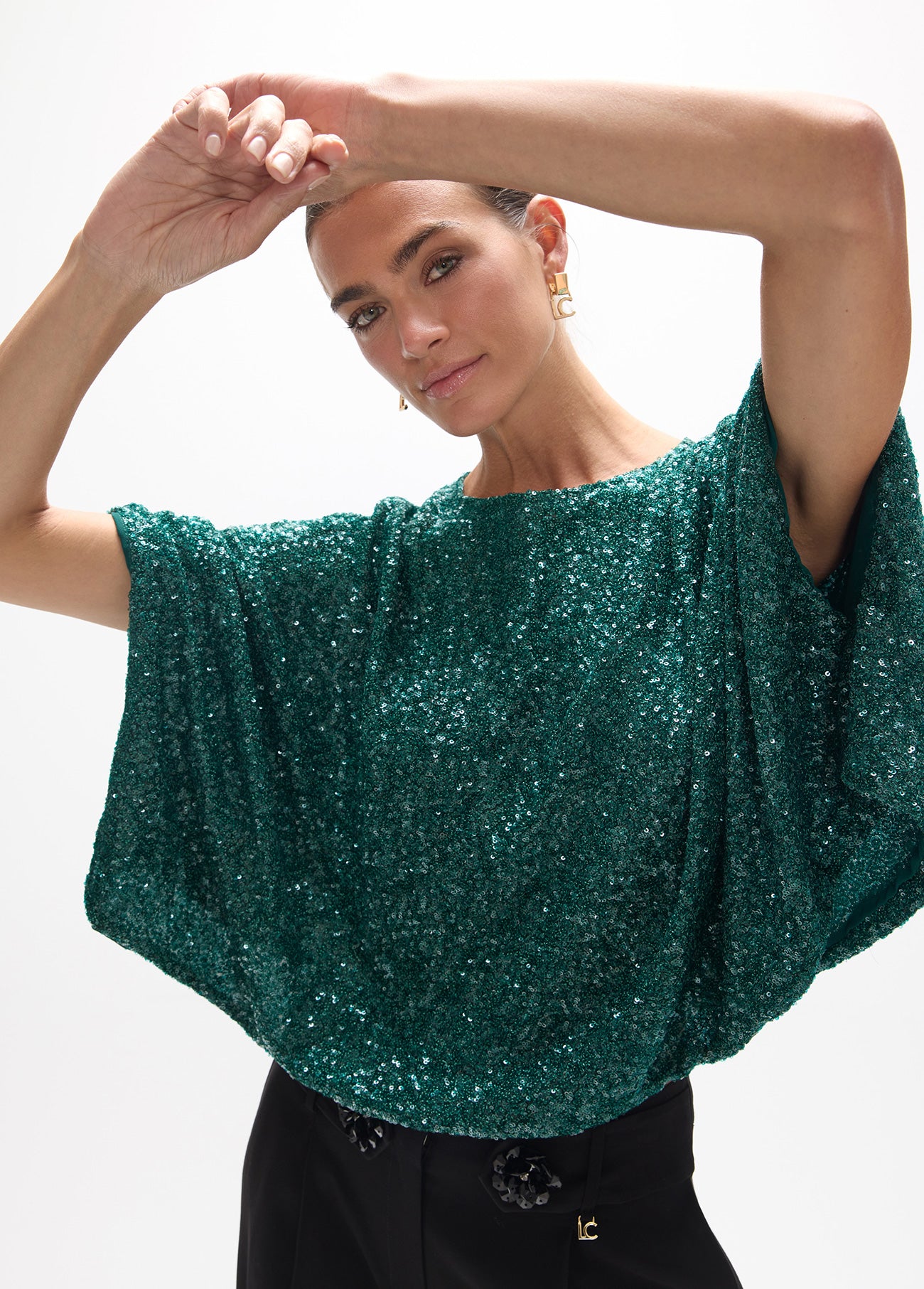 lf2615004-Layer sequins-Petrol