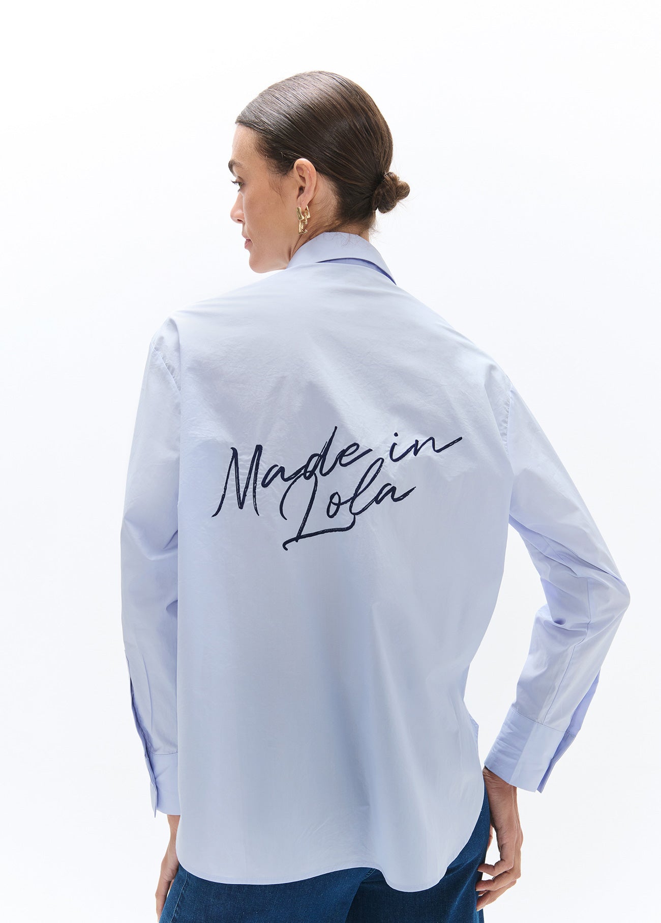 lf2615021-Poplin shirt with details and patches-Sky Blul