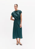 lf2616005-Long dress s/m two-tone stripes-Green-Blue