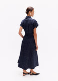lf2616022-Long denim dress-Blue-Blue