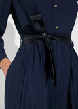 lf2616023-Navy rhinestone midi shirt dress-Navy