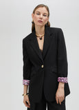 Blazer with printed lining