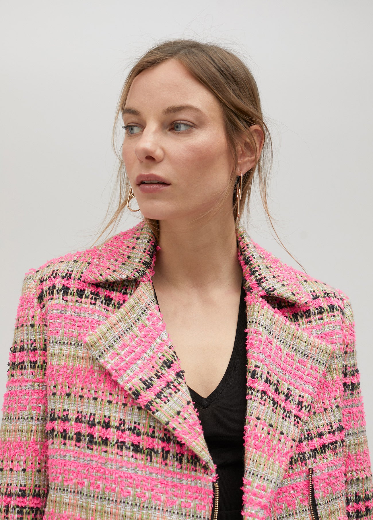 Tweed biker jacket