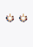 Rhinestone earrings with front ring