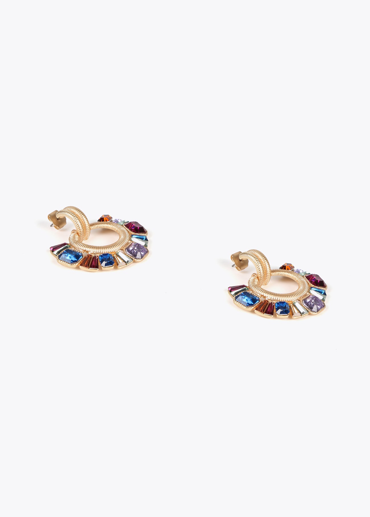 Rhinestone earrings with front ring