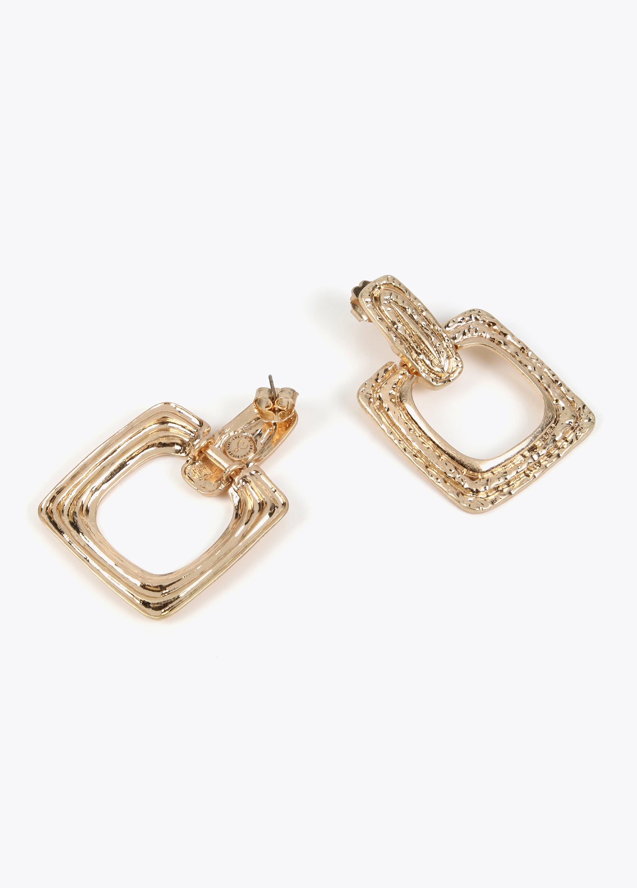 Gold-toned two-piece earrings