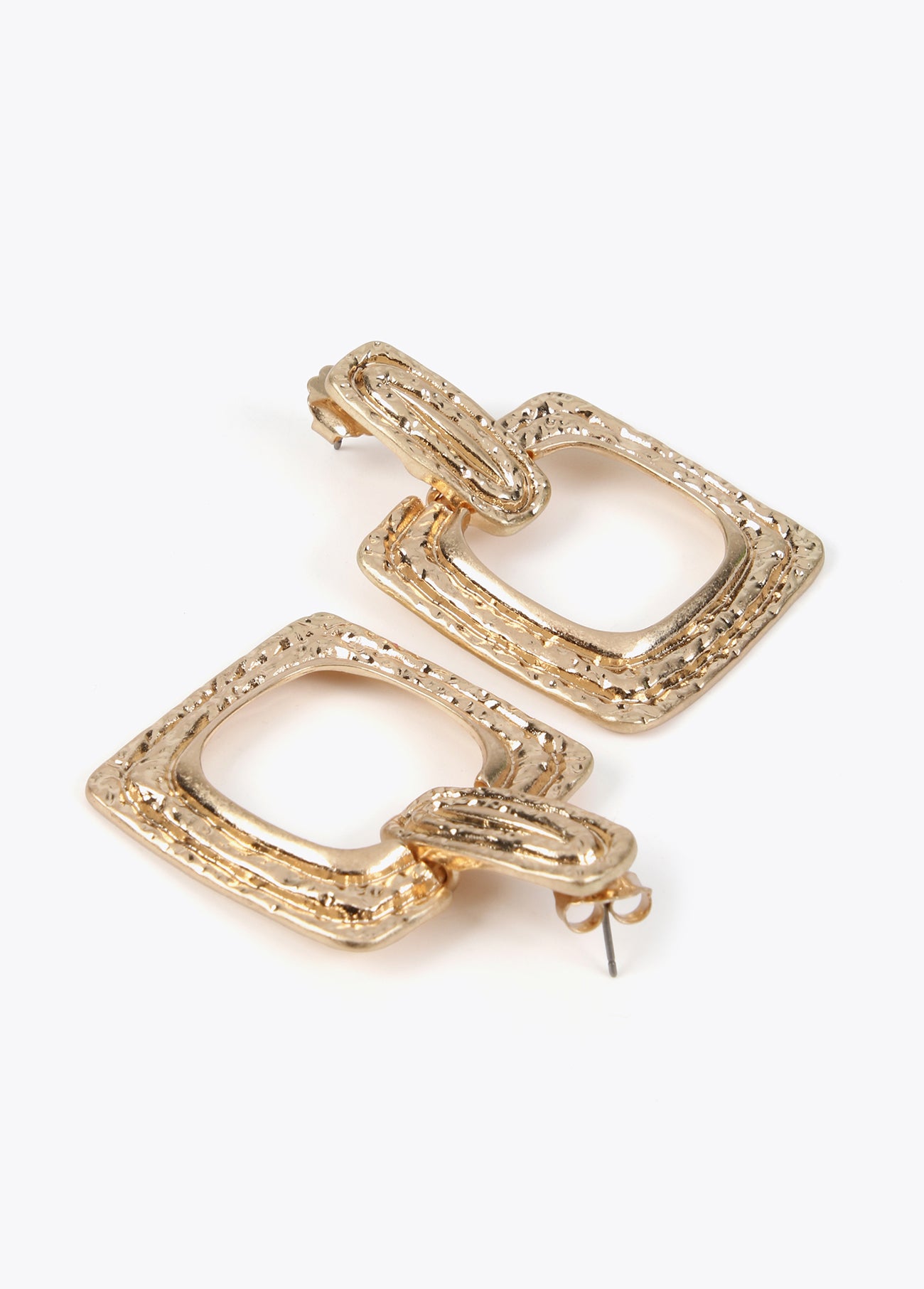 Gold-toned two-piece earrings