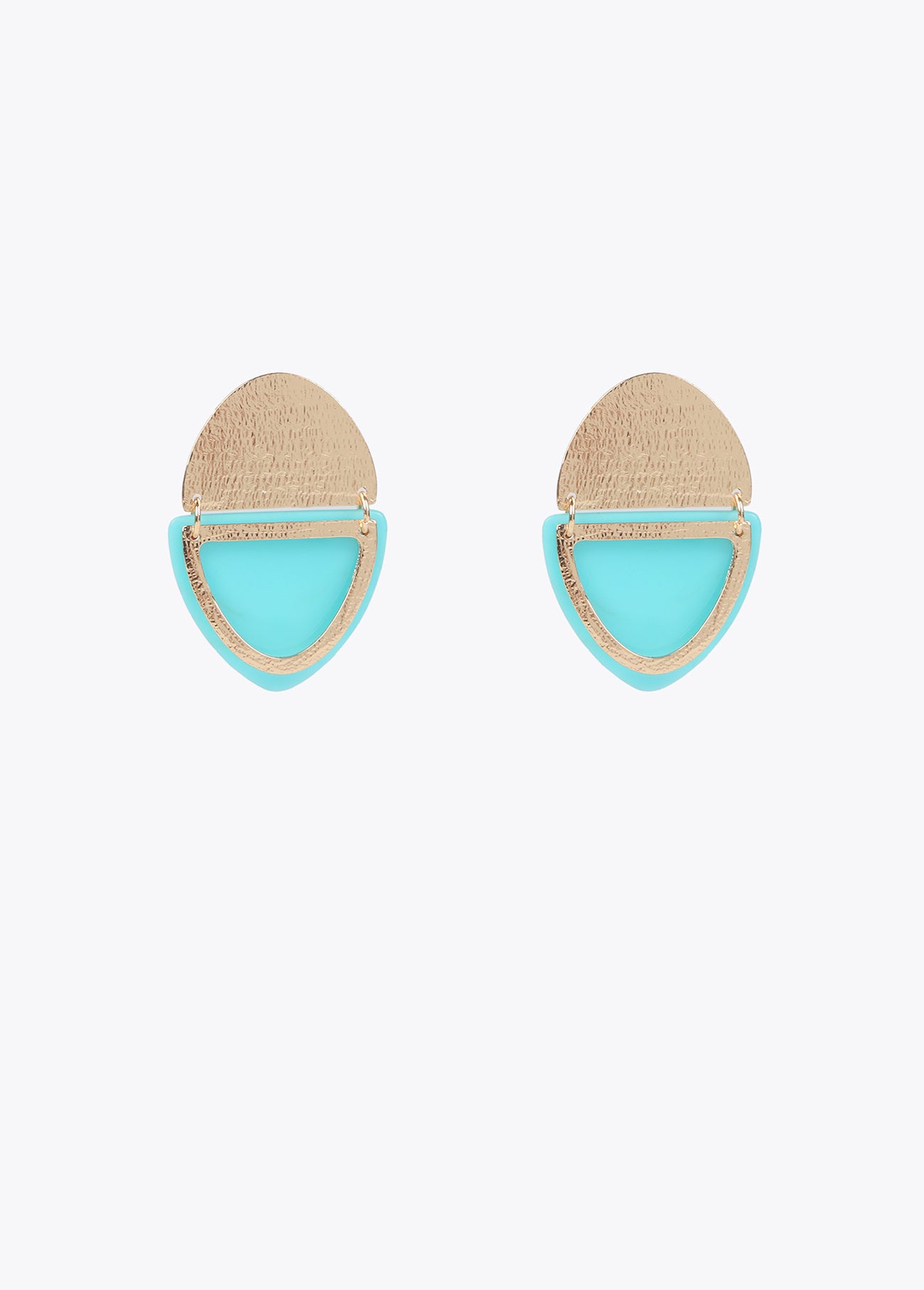 Earrings with double metal piece