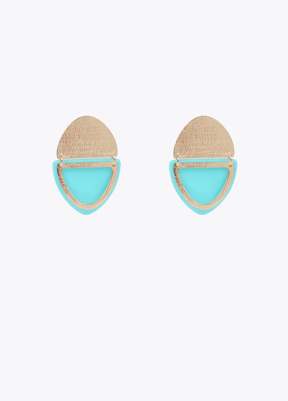 Earrings with double metal piece