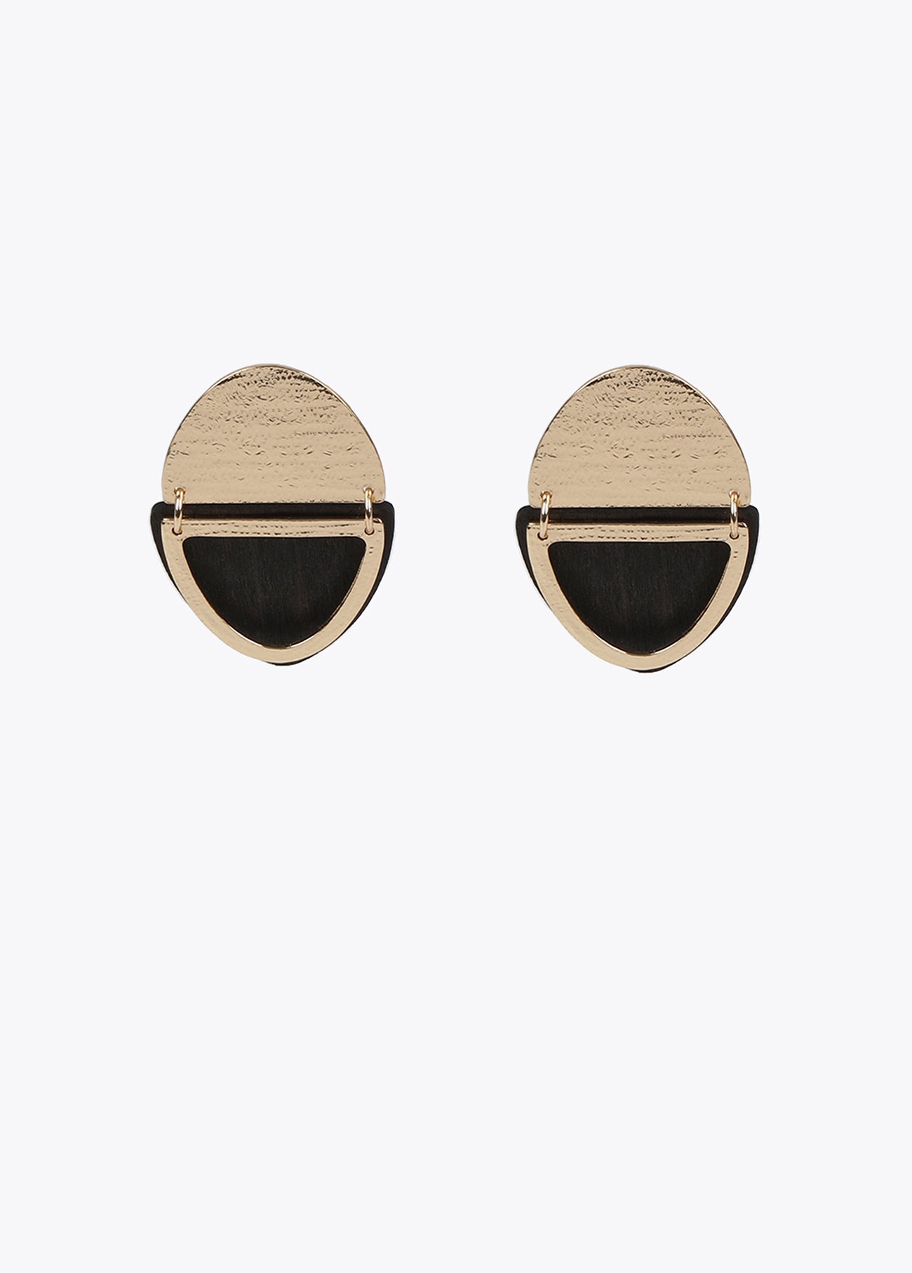 Earrings with double metal piece