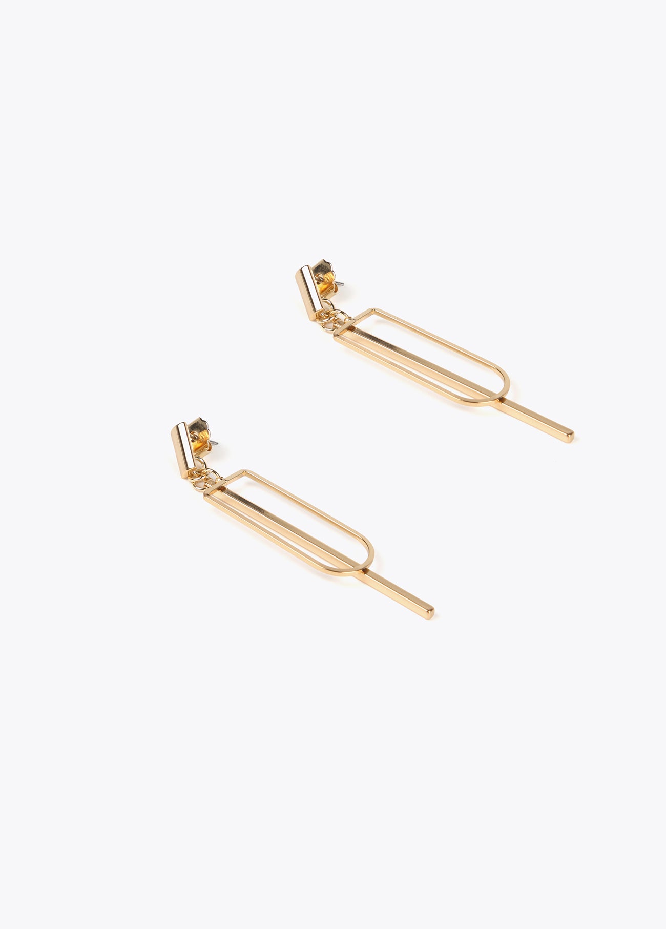 Two-piece gold-toned earrings