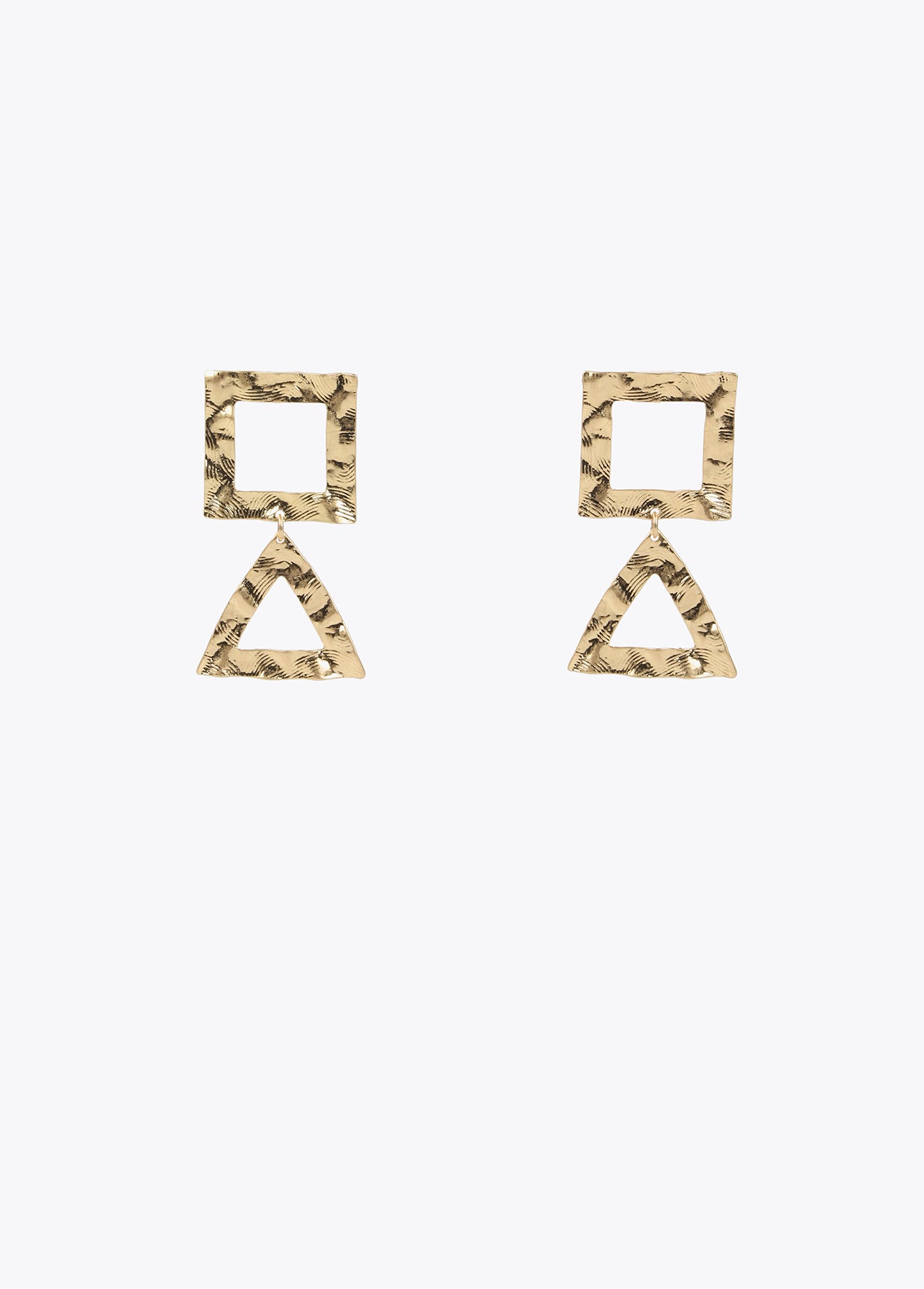 Gold-toned earrings with geometric shapes