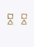 Gold-toned earrings with geometric shapes