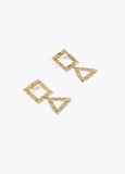 Gold-toned earrings with geometric shapes