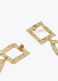 Gold-toned earrings with geometric shapes