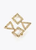 Gold-toned earrings with geometric shapes