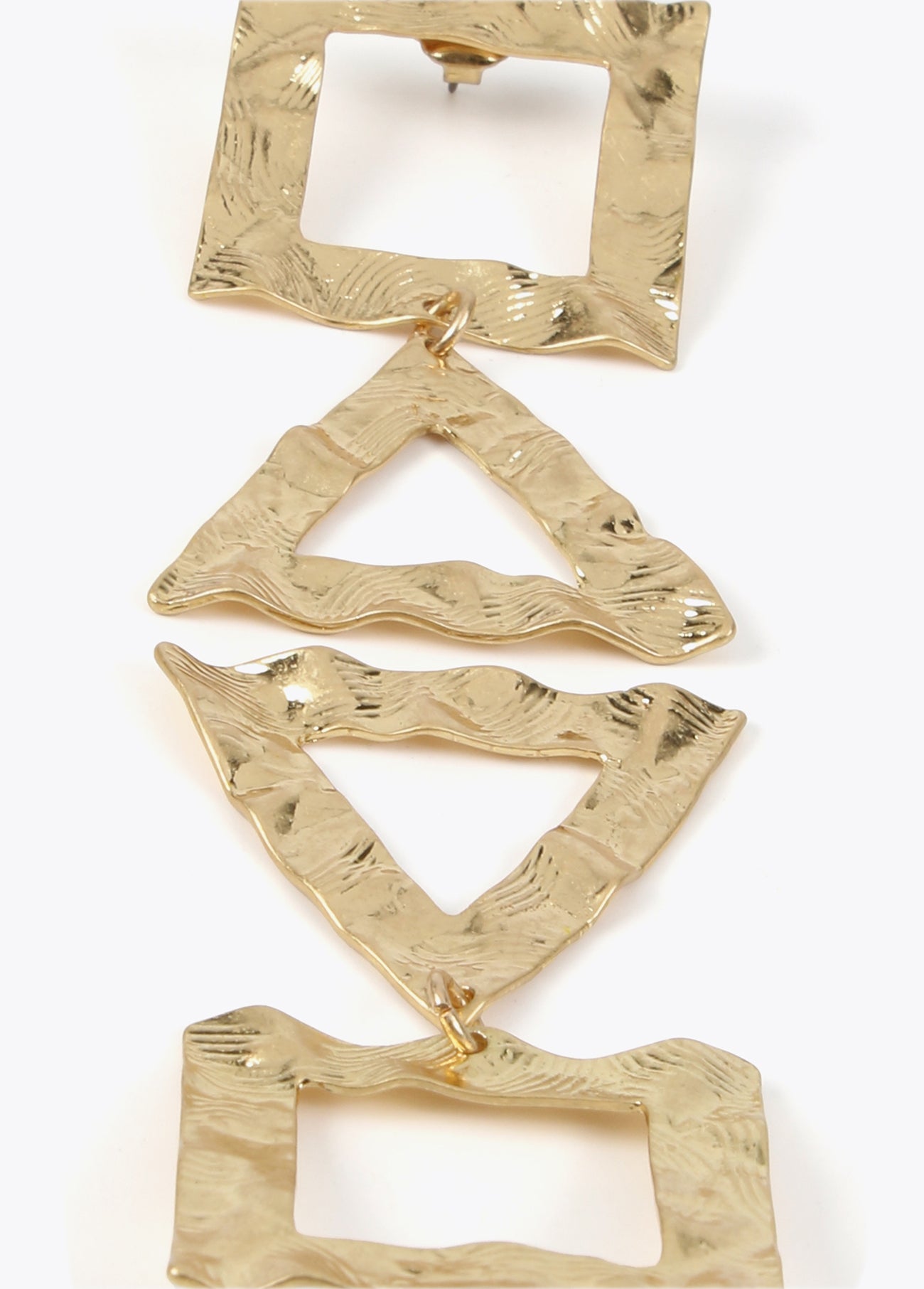 Gold-toned earrings with geometric shapes