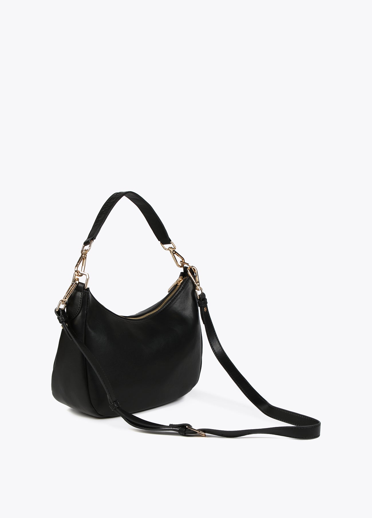 Shoulder bag with square metal eyelets