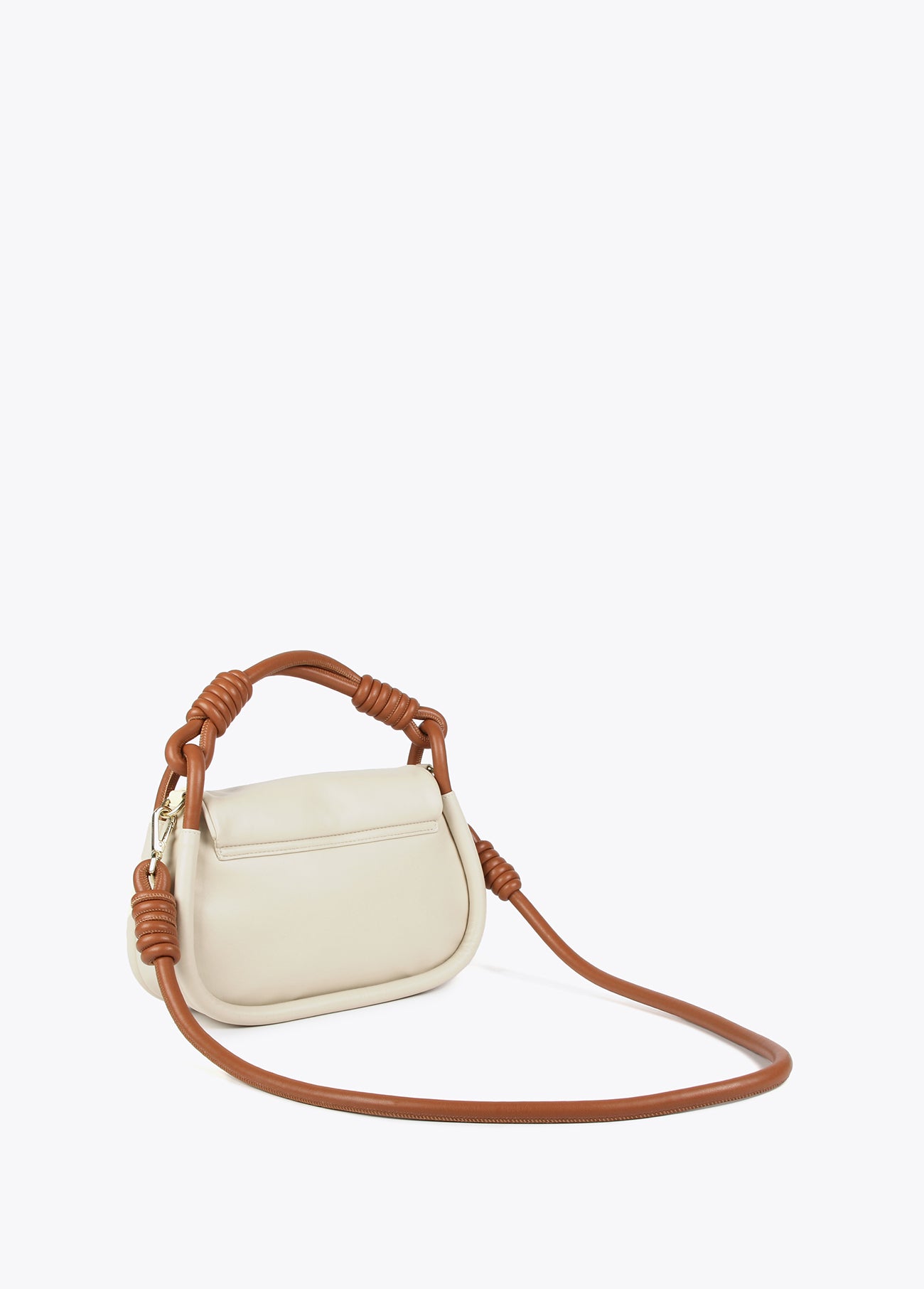 Crossbody flap bag with rounded handles