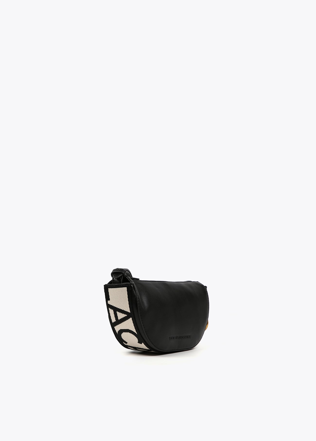 Crossbody bag with eyelets and logo strap