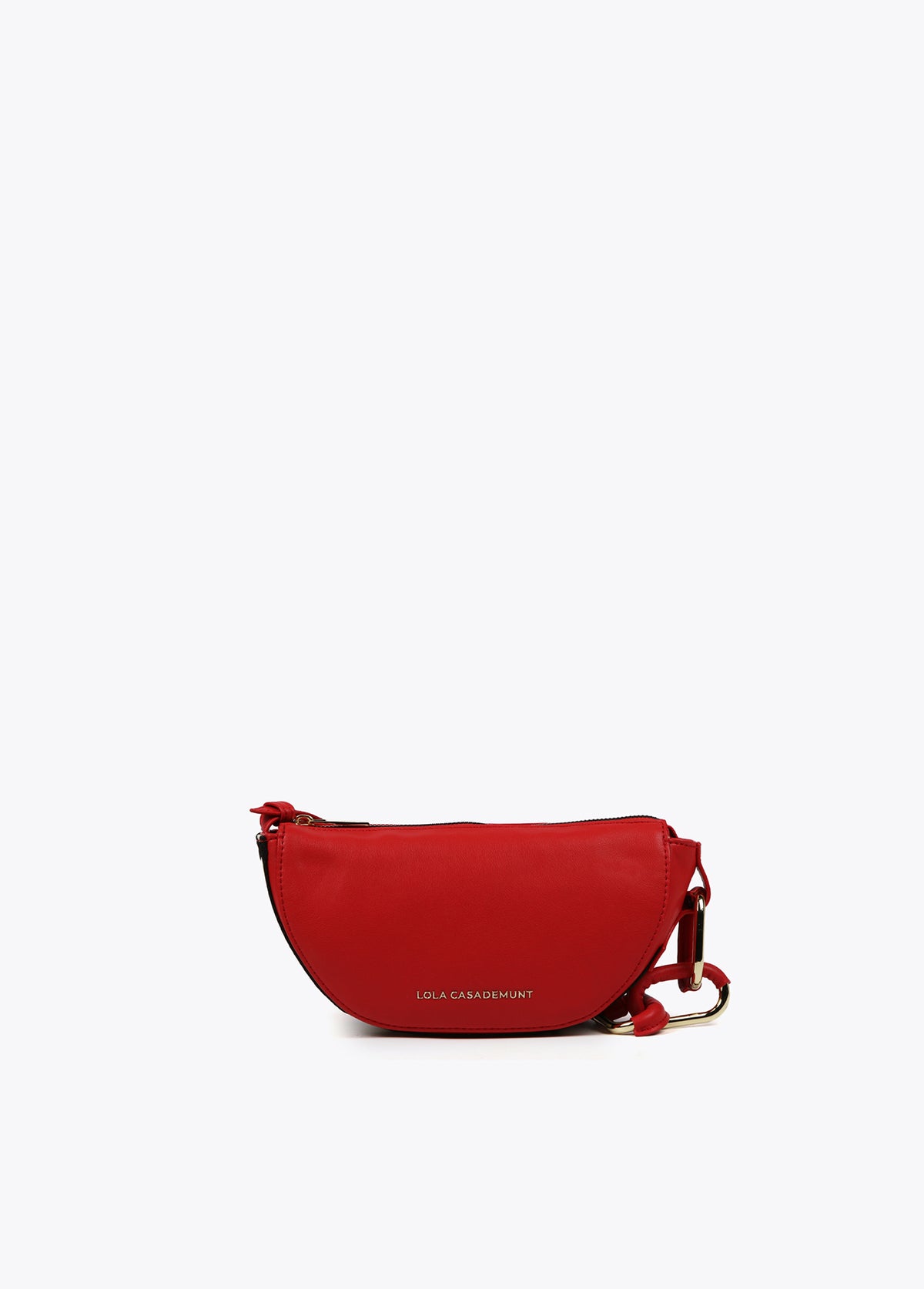 Crossbody bag with eyelets and logo strap