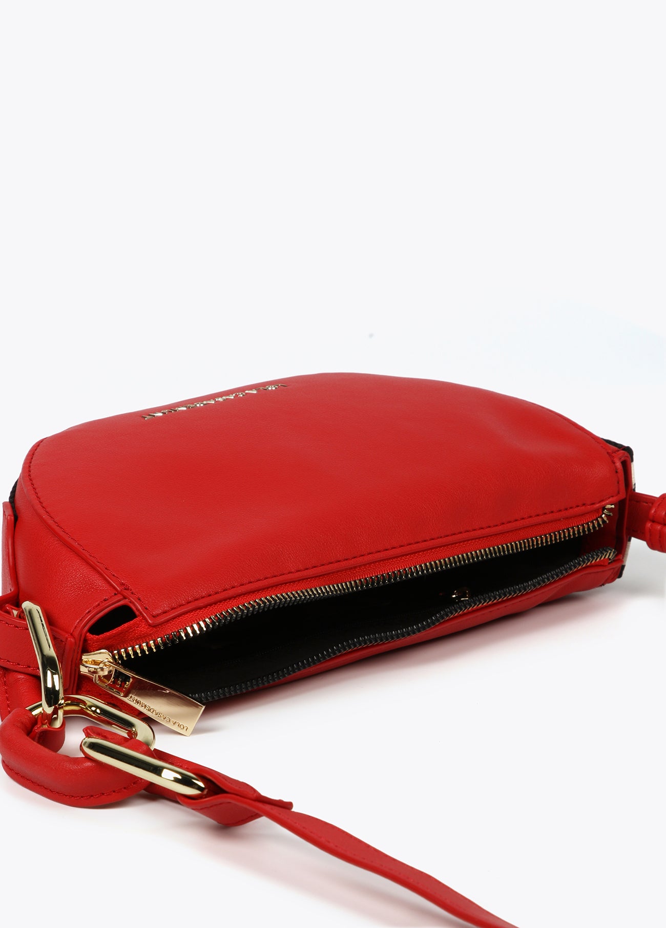 Crossbody bag with eyelets and logo strap