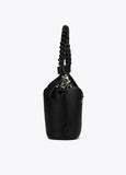 Bucket bag with short handle and inner pouch