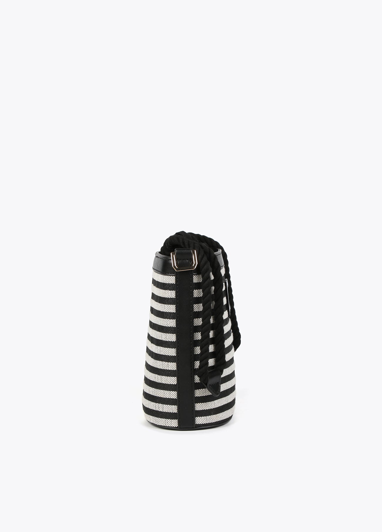 Striped bucket bag