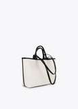 Two-tone faux leather tote bag