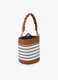 Contrast bucket bag