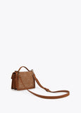 Woven crossbody flap bag