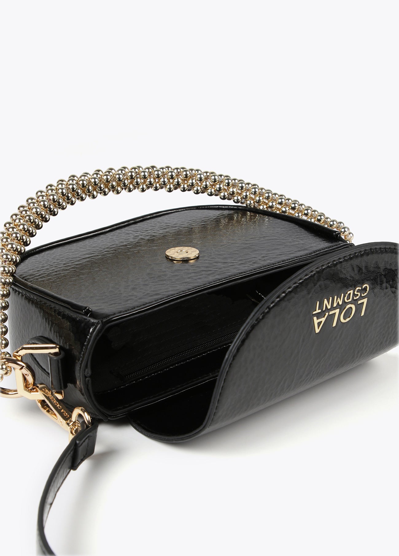 Mini metallic crossbody bag