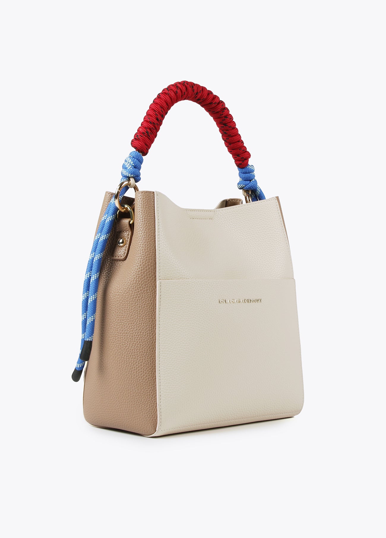 Two-tone bucket bag