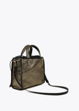 Small metallic raffia-effect tote bag