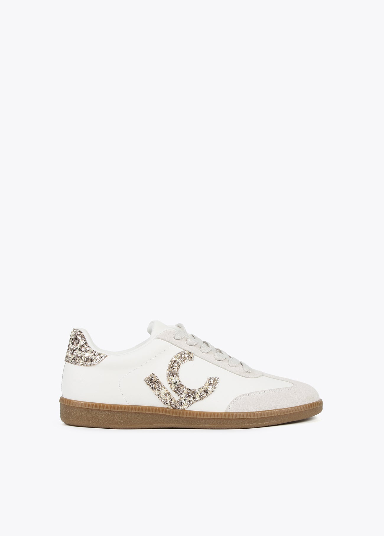 Trainers with leopard and glitter-effect details