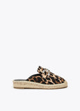 Flat animal print espadrilles with rhinestone detail