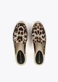 Flat animal print espadrilles with rhinestone detail