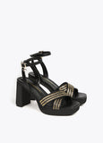 Heeled sandals with metallic details