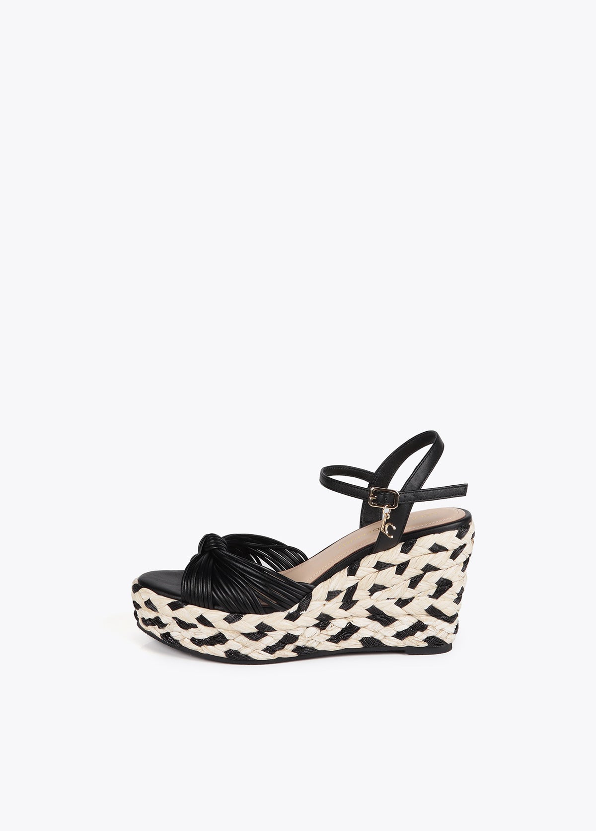 Platform wedges with braided detail