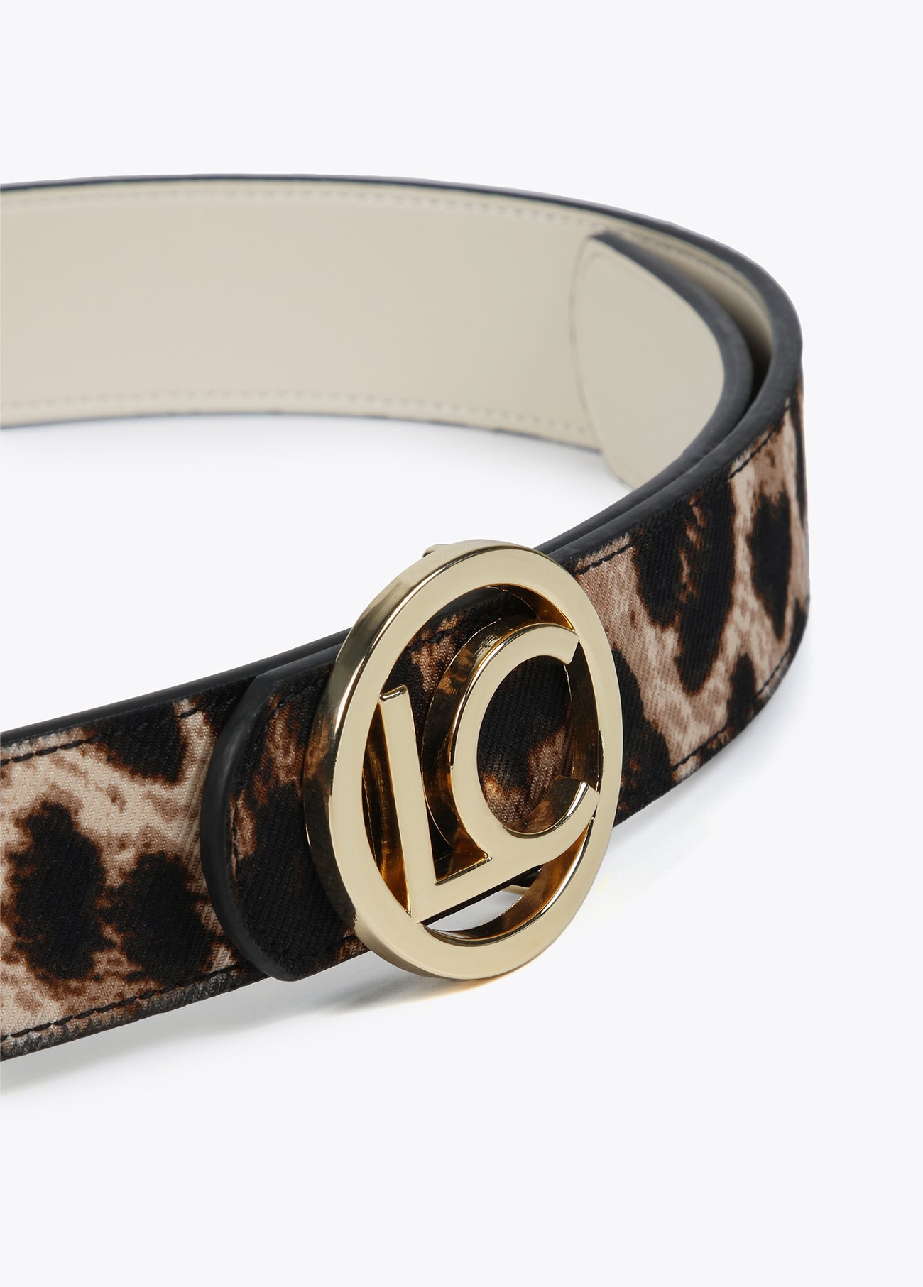 Reversible LC animal print belt