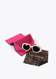 Hexagonal glasses with inner animal print made of cellulose acetate