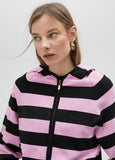 Knit hoodie.